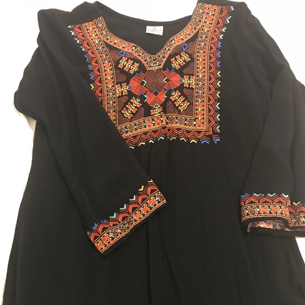 Hand embroidered tunic top  or short dress